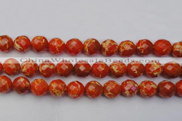 CDE2109 15.5 inches 24mm faceted round dyed sea sediment jasper beads