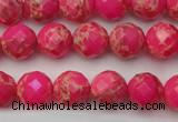 CDE2110 15.5 inches 6mm faceted round dyed sea sediment jasper beads