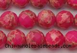 CDE2112 15.5 inches 10mm faceted round dyed sea sediment jasper beads