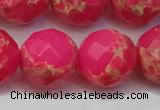 CDE2119 15.5 inches 24mm faceted round dyed sea sediment jasper beads