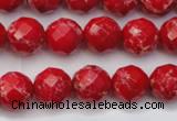 CDE2121 15.5 inches 8mm faceted round dyed sea sediment jasper beads