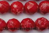 CDE2126 15.5 inches 18mm faceted round dyed sea sediment jasper beads