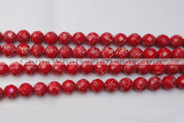 CDE2126 15.5 inches 18mm faceted round dyed sea sediment jasper beads