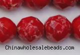 CDE2128 15.5 inches 22mm faceted round dyed sea sediment jasper beads