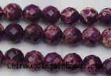 CDE2140 15.5 inches 6mm faceted round dyed sea sediment jasper beads