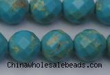 CDE2158 15.5 inches 22mm faceted round dyed sea sediment jasper beads