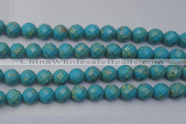 CDE2159 15.5 inches 24mm faceted round dyed sea sediment jasper beads