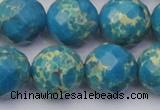 CDE2168 15.5 inches 22mm faceted round dyed sea sediment jasper beads