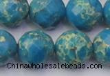 CDE2169 15.5 inches 24mm faceted round dyed sea sediment jasper beads