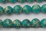 CDE2172 15.5 inches 10mm faceted round dyed sea sediment jasper beads