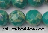 CDE2179 15.5 inches 24mm faceted round dyed sea sediment jasper beads