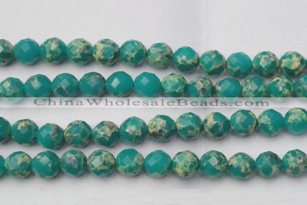 CDE2179 15.5 inches 24mm faceted round dyed sea sediment jasper beads