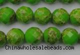 CDE2183 15.5 inches 12mm faceted round dyed sea sediment jasper beads