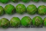 CDE2184 15.5 inches 14mm faceted round dyed sea sediment jasper beads