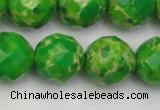 CDE2197 15.5 inches 20mm faceted round dyed sea sediment jasper beads