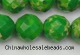 CDE2198 15.5 inches 22mm faceted round dyed sea sediment jasper beads