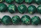 CDE2202 15.5 inches 10mm faceted round dyed sea sediment jasper beads