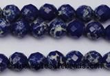 CDE2210 15.5 inches 6mm faceted round dyed sea sediment jasper beads