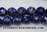 CDE2212 15.5 inches 10mm faceted round dyed sea sediment jasper beads