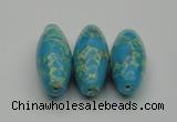 CDE2301 16*38mm rice sea sediment jasper beads wholesale