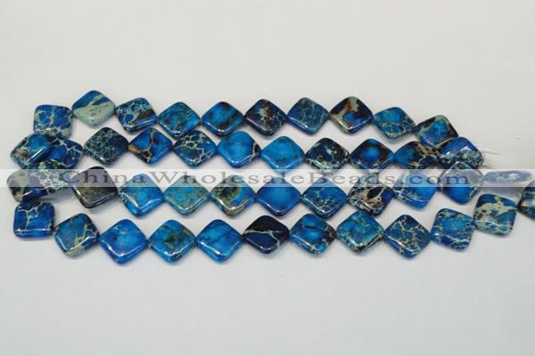 CDE248 15.5 inches 16*16mm diamond dyed sea sediment jasper beads