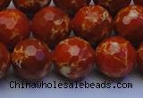 CDE2500 15.5 inches 14mm faceted round dyed sea sediment jasper beads