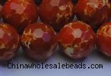 CDE2502 15.5 inches 18mm faceted round dyed sea sediment jasper beads