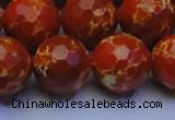 CDE2502 15.5 inches 18mm faceted round dyed sea sediment jasper beads