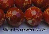 CDE2504 15.5 inches 22mm faceted round dyed sea sediment jasper beads