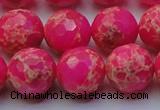 CDE2508 15.5 inches 16mm faceted round dyed sea sediment jasper beads
