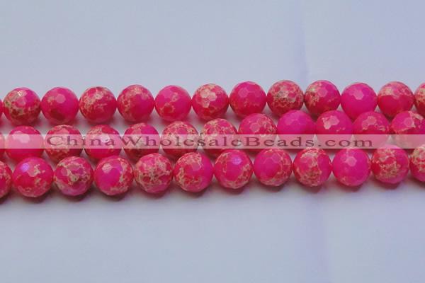 CDE2510 15.5 inches 20mm faceted round dyed sea sediment jasper beads