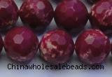 CDE2522 15.5 inches 16mm faceted round dyed sea sediment jasper beads