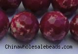 CDE2525 15.5 inches 22mm faceted round dyed sea sediment jasper beads