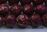 CDE2528 15.5 inches 14mm faceted round dyed sea sediment jasper beads