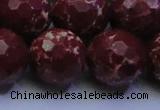 CDE2532 15.5 inches 22mm faceted round dyed sea sediment jasper beads