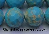 CDE2547 15.5 inches 24mm faceted round dyed sea sediment jasper beads