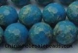 CDE2550 15.5 inches 16mm faceted round dyed sea sediment jasper beads