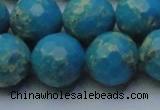 CDE2551 15.5 inches 18mm faceted round dyed sea sediment jasper beads