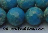 CDE2553 15.5 inches 22mm faceted round dyed sea sediment jasper beads