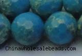 CDE2554 15.5 inches 24mm faceted round dyed sea sediment jasper beads