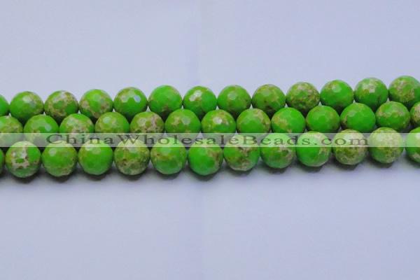 CDE2558 15.5 inches 18mm faceted round dyed sea sediment jasper beads