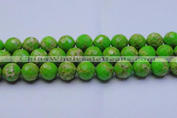 CDE2561 15.5 inches 24mm faceted round dyed sea sediment jasper beads