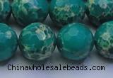 CDE2566 15.5 inches 18mm faceted round dyed sea sediment jasper beads