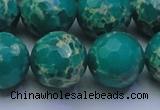 CDE2567 15.5 inches 20mm faceted round dyed sea sediment jasper beads