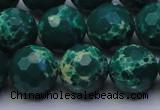CDE2571 15.5 inches 14mm faceted round dyed sea sediment jasper beads