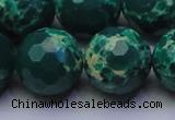 CDE2574 15.5 inches 20mm faceted round dyed sea sediment jasper beads