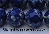 CDE2583 15.5 inches 22mm faceted round dyed sea sediment jasper beads