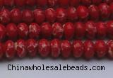 CDE2616 15.5 inches 5*8mm rondelle dyed sea sediment jasper beads