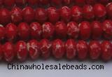 CDE2617 15.5 inches 7*10mm rondelle dyed sea sediment jasper beads
