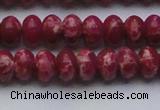 CDE2627 15.5 inches 10*14mm rondelle dyed sea sediment jasper beads